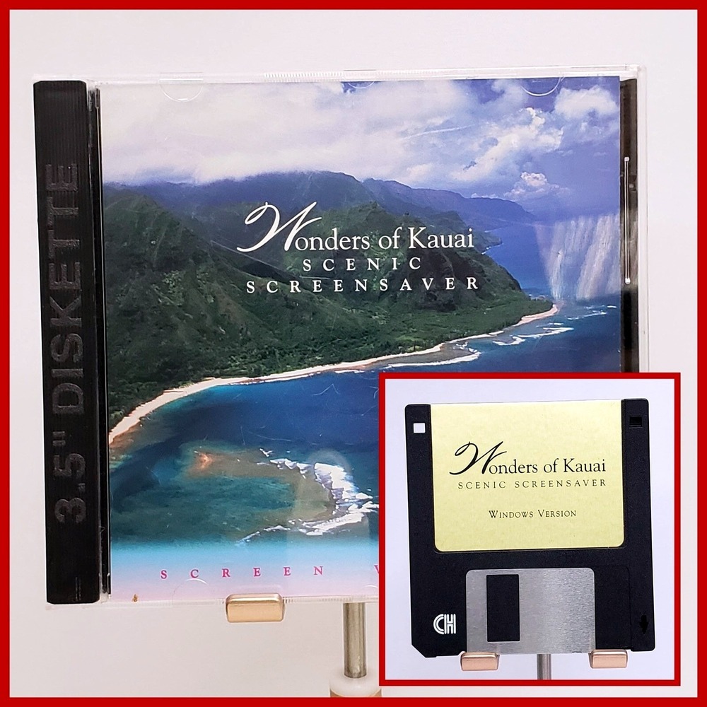 Wonders Kauai Screensaver Floppy Disk Windows 95 3.1 Vintage‎ PC Software Hawaii